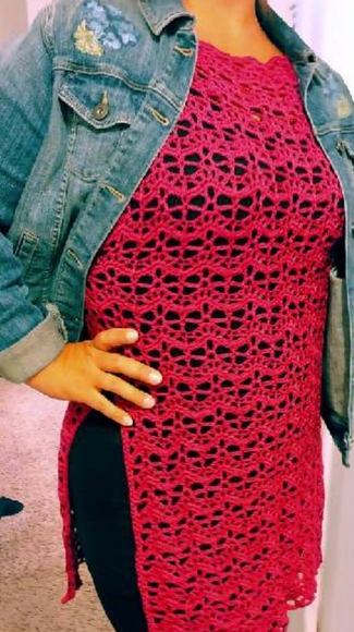 handmade Tops - Crochet bamboo tunic top